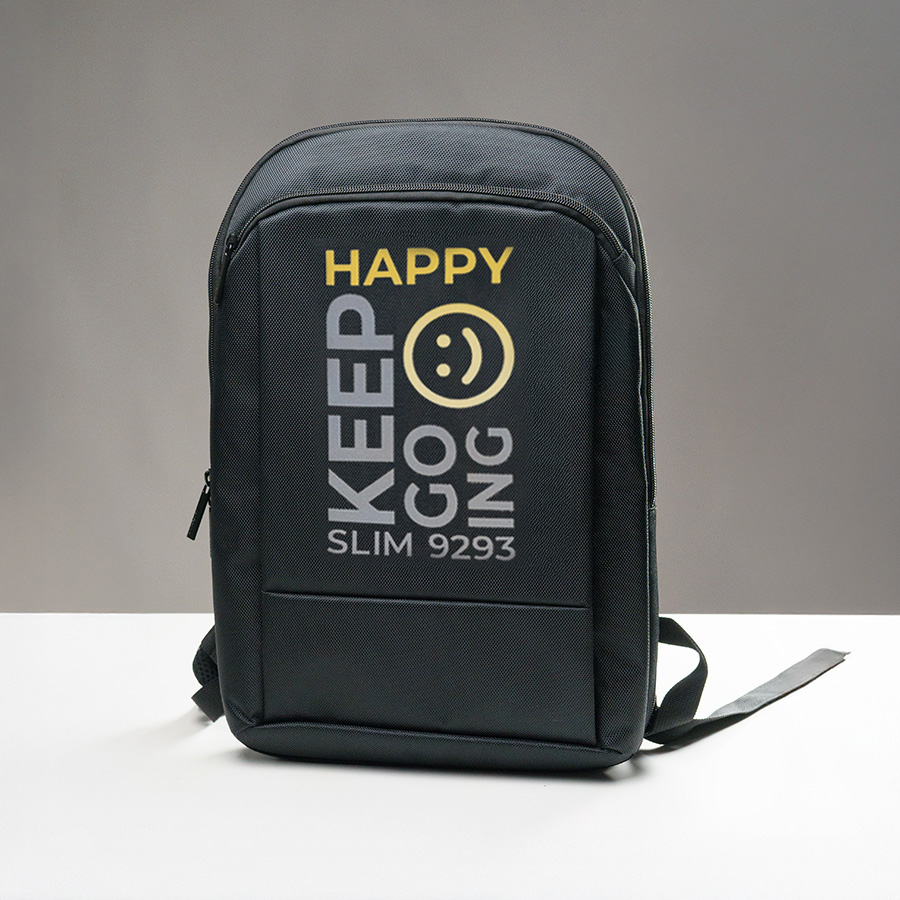 Расширяющийся  водостойкий рюкзак "Slim", чёрный, 45х30х6 см, ткань верха: 100% полиэстер 1680 D, черный-9