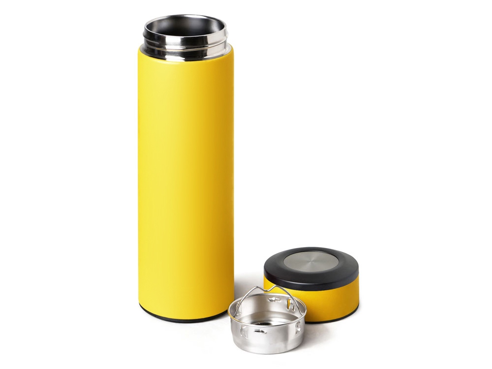 Вакуумный термос Vacuum Flask C1, soft touch, 420мл, желтый-1