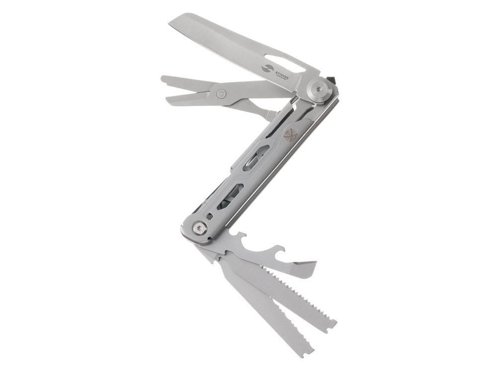 Нож перочинный Stinger, 112 мм, 9 функций, материал рукояти: нержавеющая сталь (серебристый)-1