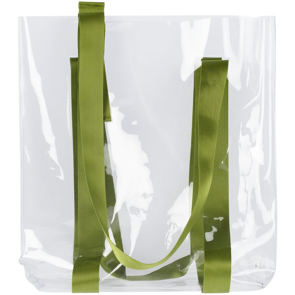 Шопер Clear Fest, прозрачный с зелеными ручками-1