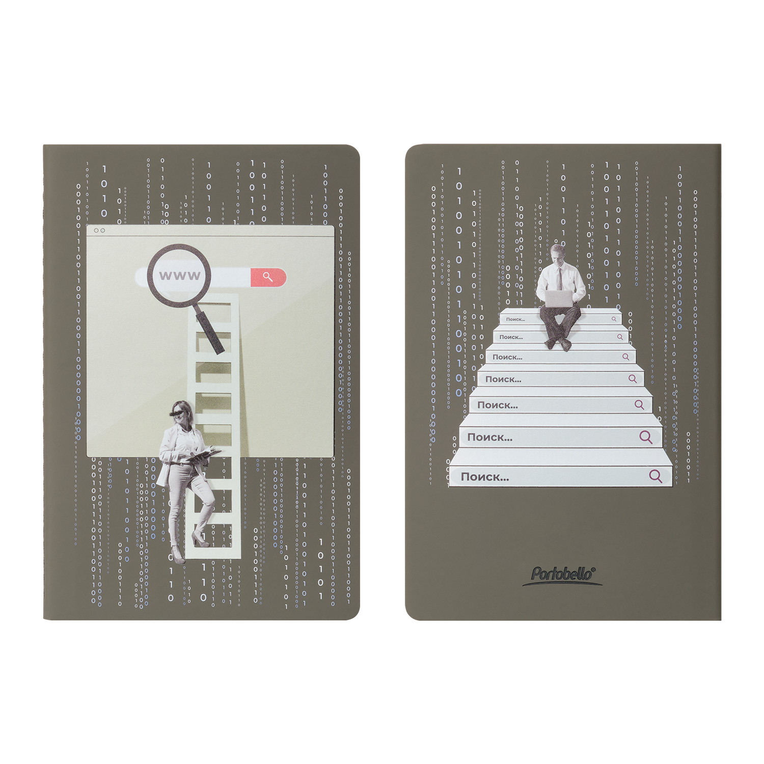 Блокнот Alpha slim, серый-1