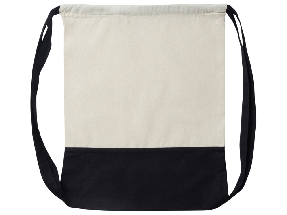 Рюкзак-мешок Cotton из хлопка 170 г, натуральный/черный-3