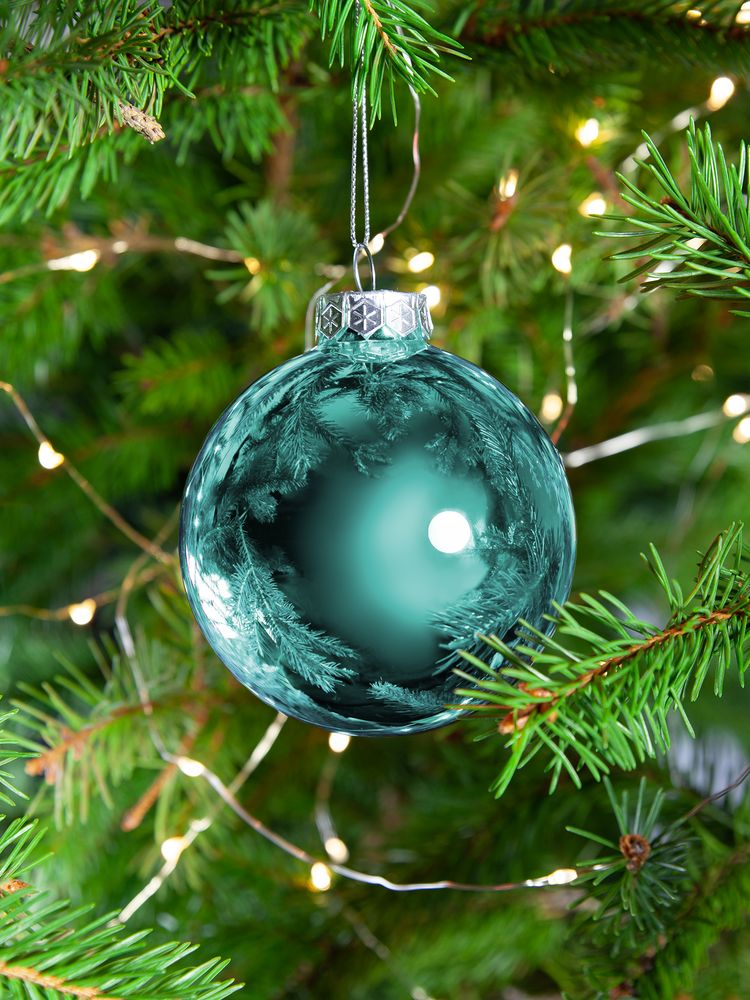 Елочный шар Finery Gloss, 8 см, глянцевый бирюзовый-2
