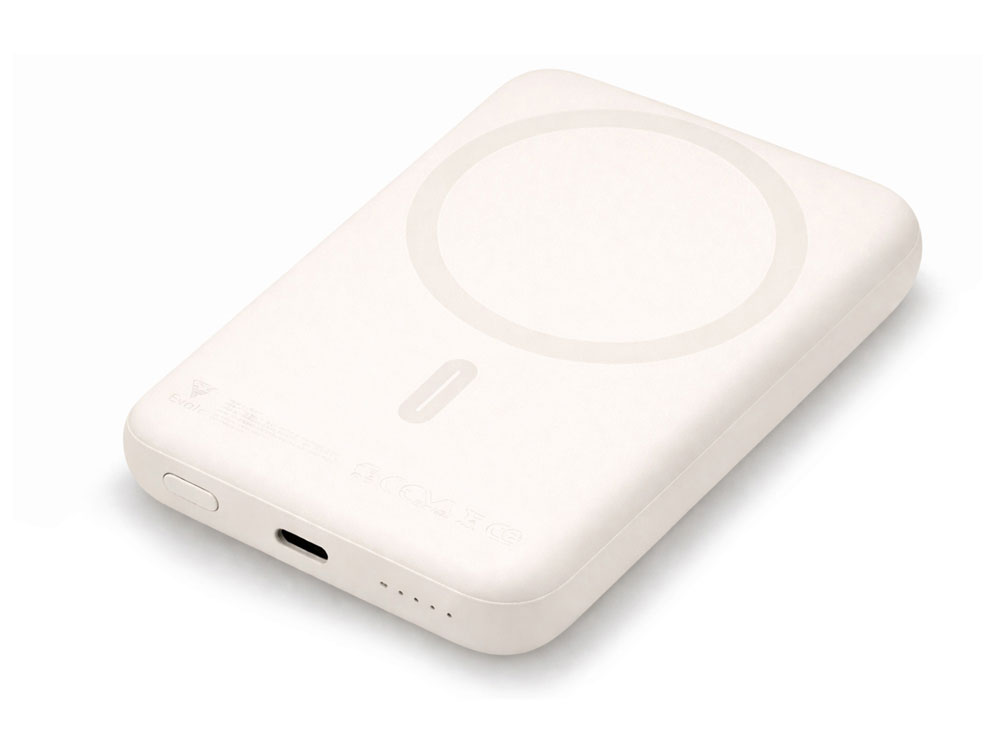 Магнитный внешний беспроводной аккумулятор Polarix, QC/PD, 10000 мАч, слоновая кость-2