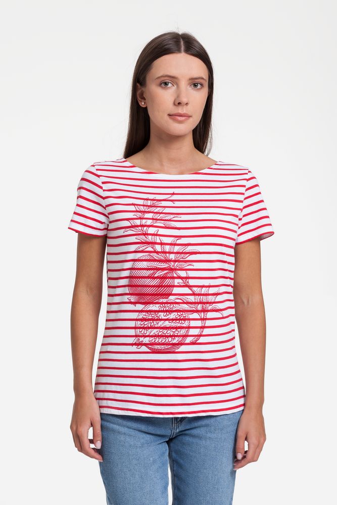 Футболка женская Grand Granat New, белая с красным-1