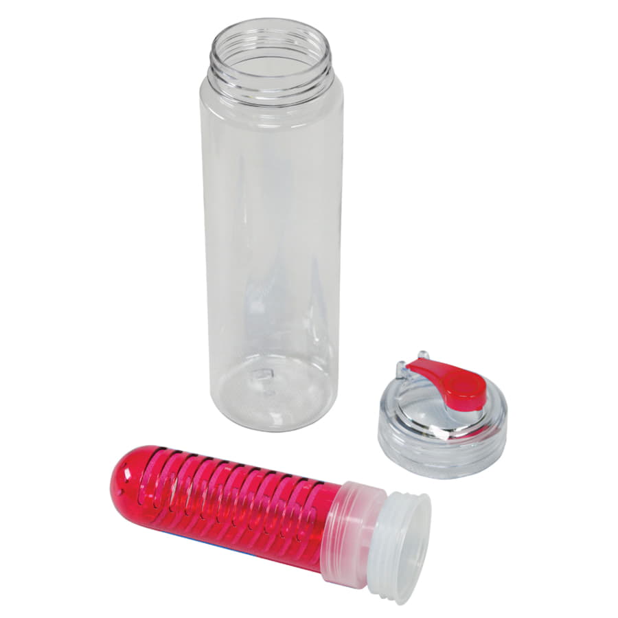 Бутылка для воды "Frutti",  с контейнером для ягод и фруктов, 700 мл, прозрачный, красный-2