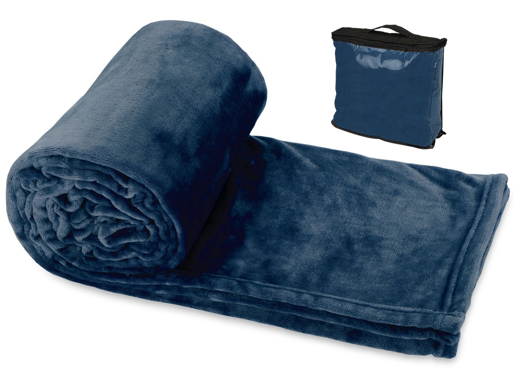 Плед Тедди, темно-синий-0