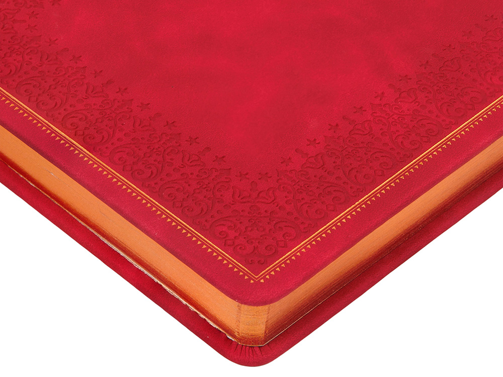 Ежедневник недатированный А5 Royal, красный с бронзовым срезом-4