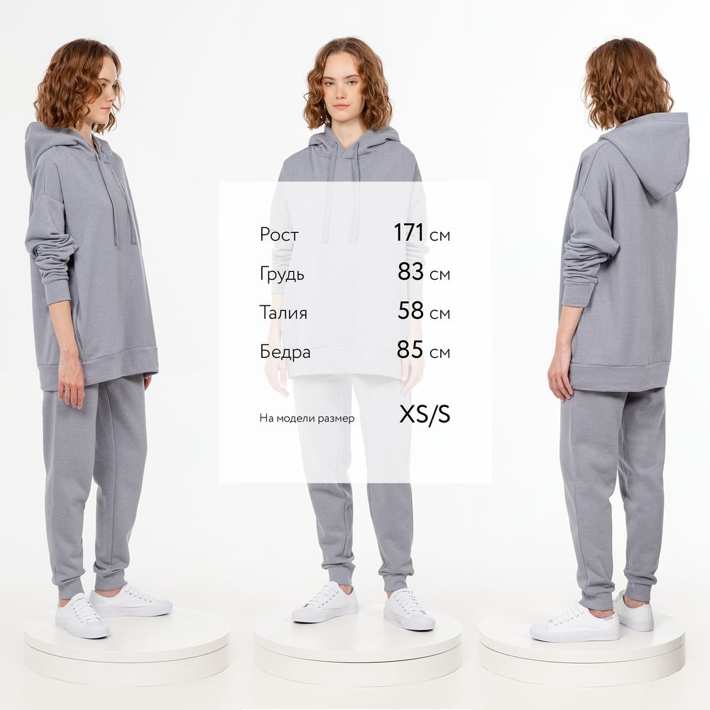 Худи унисекс H2, серое-3