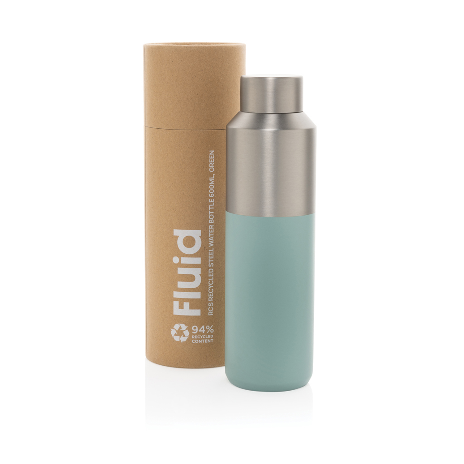 Термобутылка Fluid из переработанной нержавеющей стали RCS, 600 мл-3