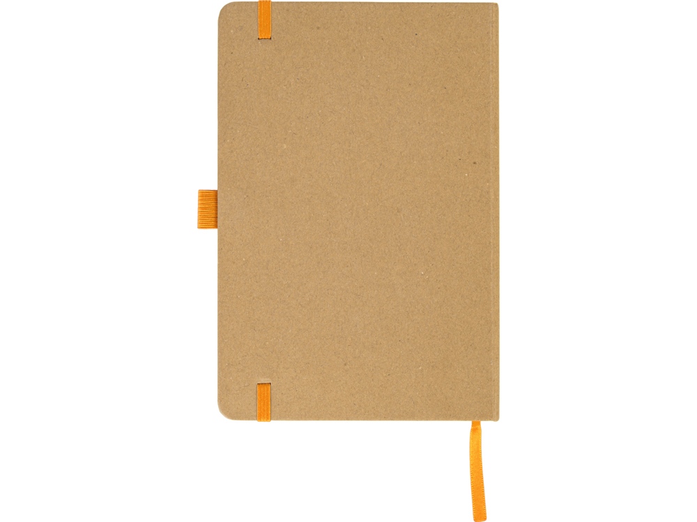Блокнот A5 Sevilia Color, твердая обложка из крафта, 80 листов, цветной срез и форзац, натуральный/оранжевый-4