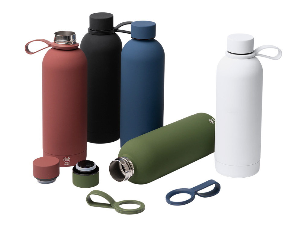 Термобутылка из переработанной нержавеющей стали 500 мл Сивас (SIVAS), темно-красный-1