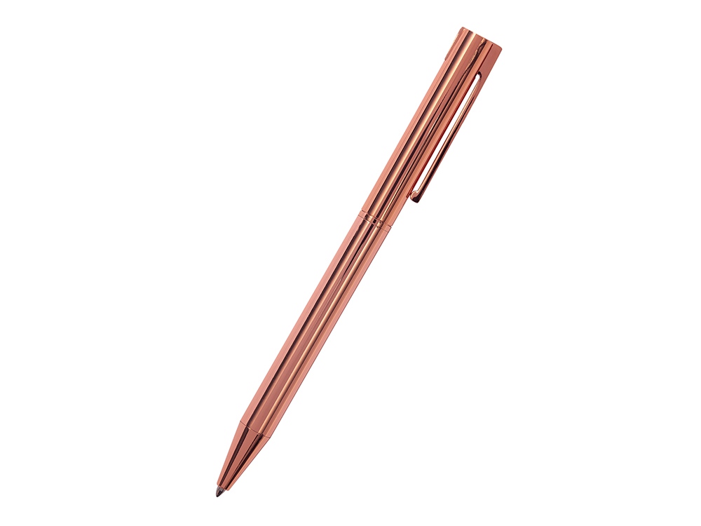 Ручка металлическая шариковая Bergamo, розовое золото-0