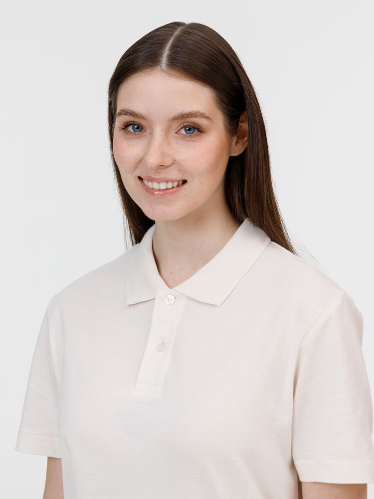 Рубашка поло унисекс Pulse, молочно-белая-6