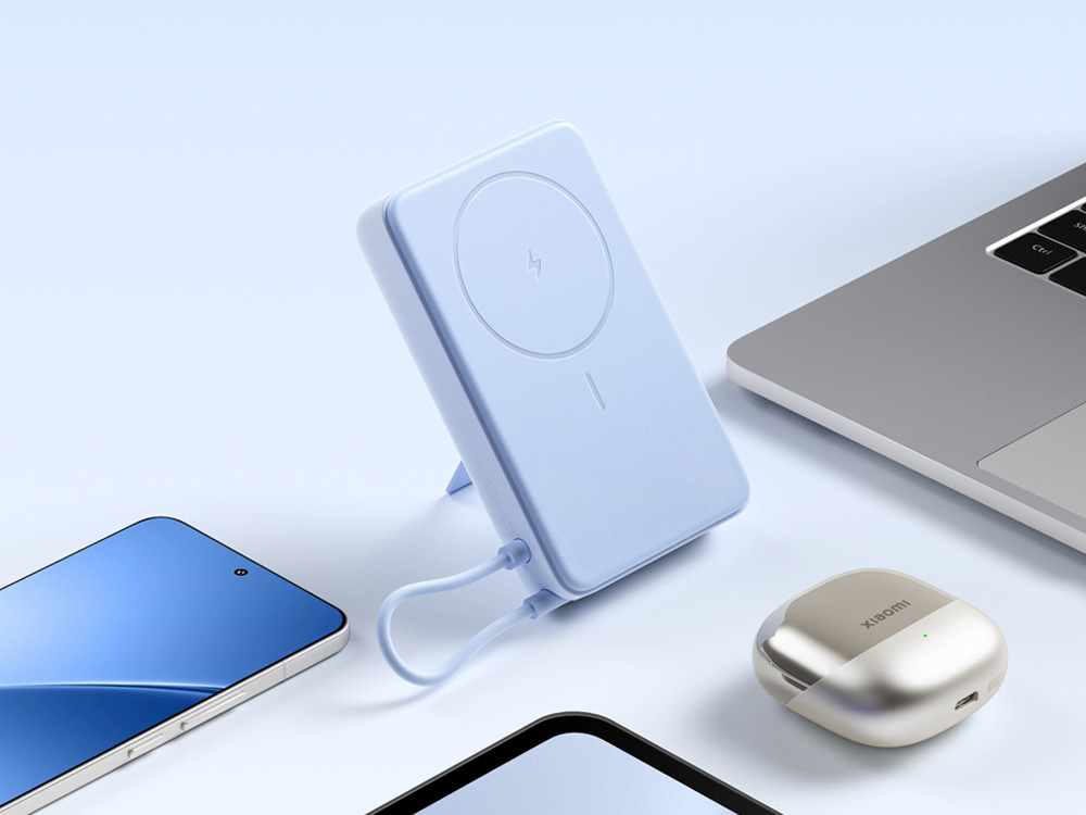 Внешний аккумулятор Xiaomi Magnetic Power Bank 10000 with Built-in Stand Blue-9