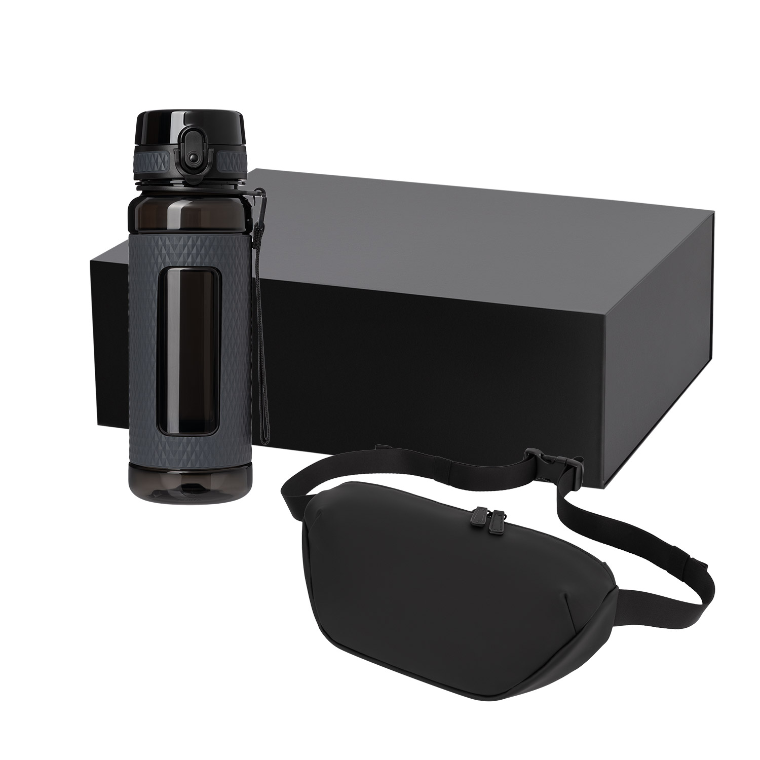 Подарочный набор Vector, Madrid, черный (сумка cross body, бутылка)-0