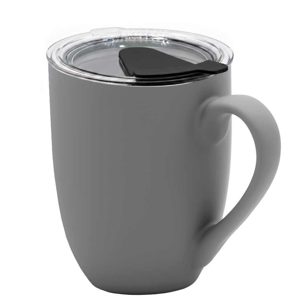 Кружка с крышкой Velvet Duo, Тёмно-серый/Чёрный-0