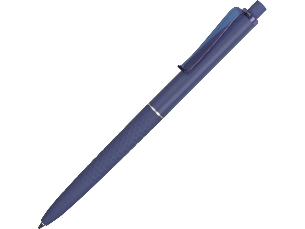 Ручка пластиковая soft-touch шариковая Plane, синий-0