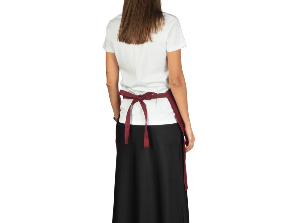 Хлопковый фартук Delight с карманом и регулируемыми завязками, бургунди-3