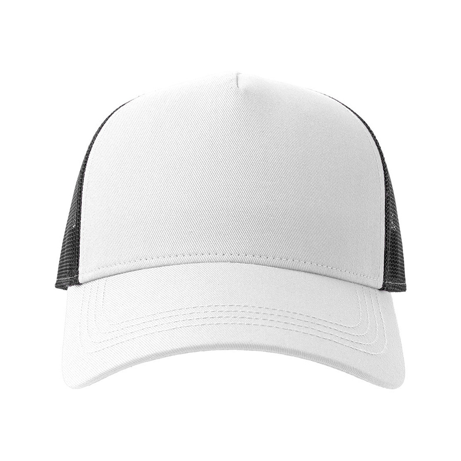 Бейсболка RAPPER COTTON-S, 5 клиньев, пластиковая застёжка, белый, черный-2