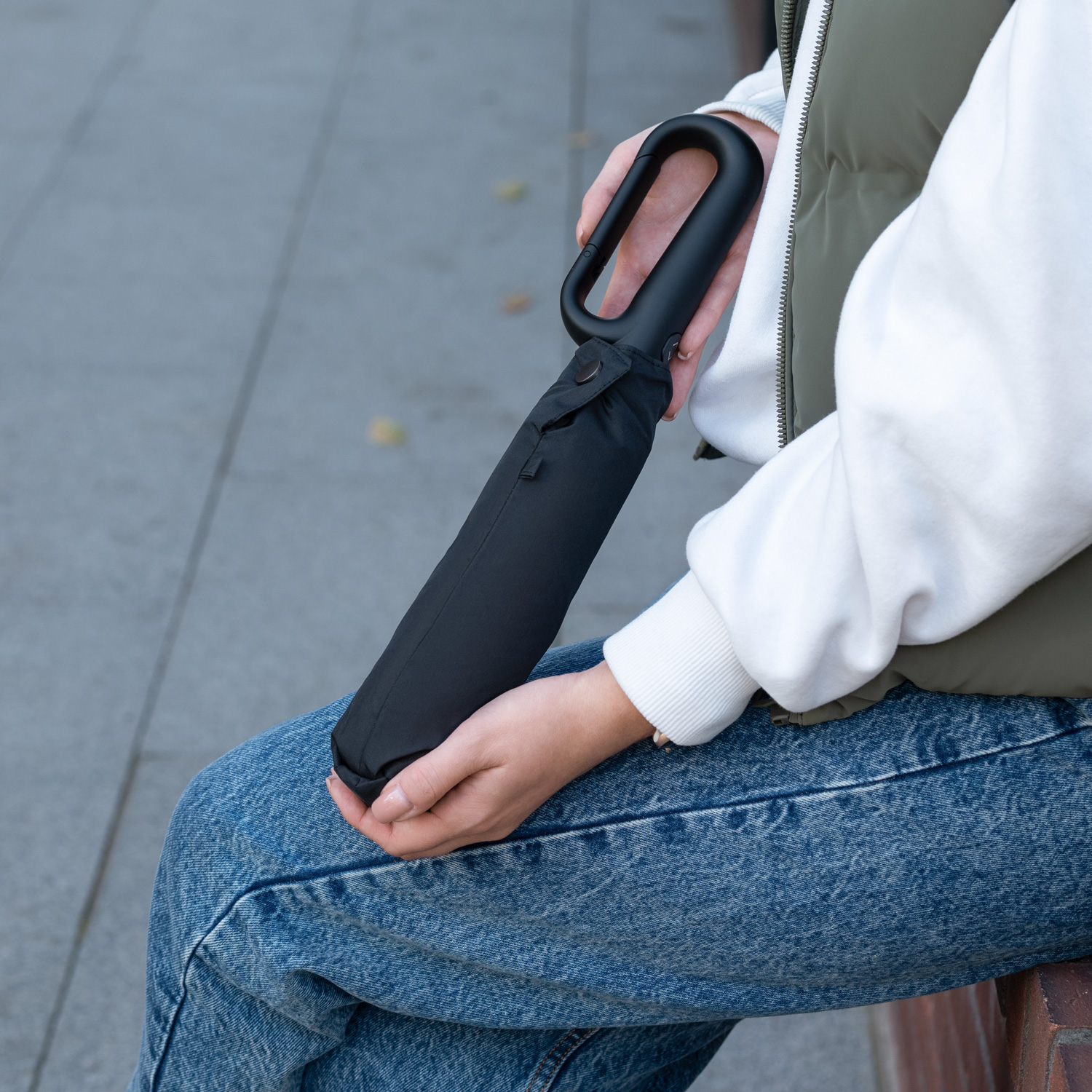 Зонт складной Азимут (Azimut), черный-14