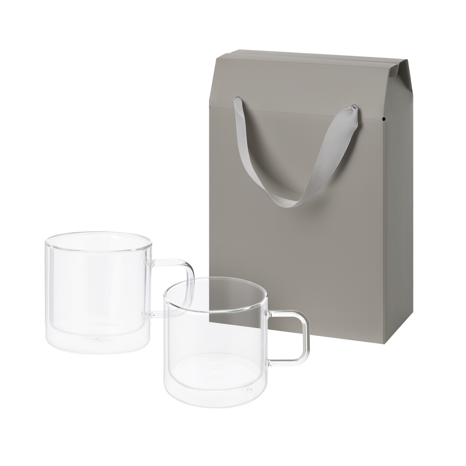 Подарочный набор 2 стеклянные кружки Луна (Luna) в коробке-пакете-0