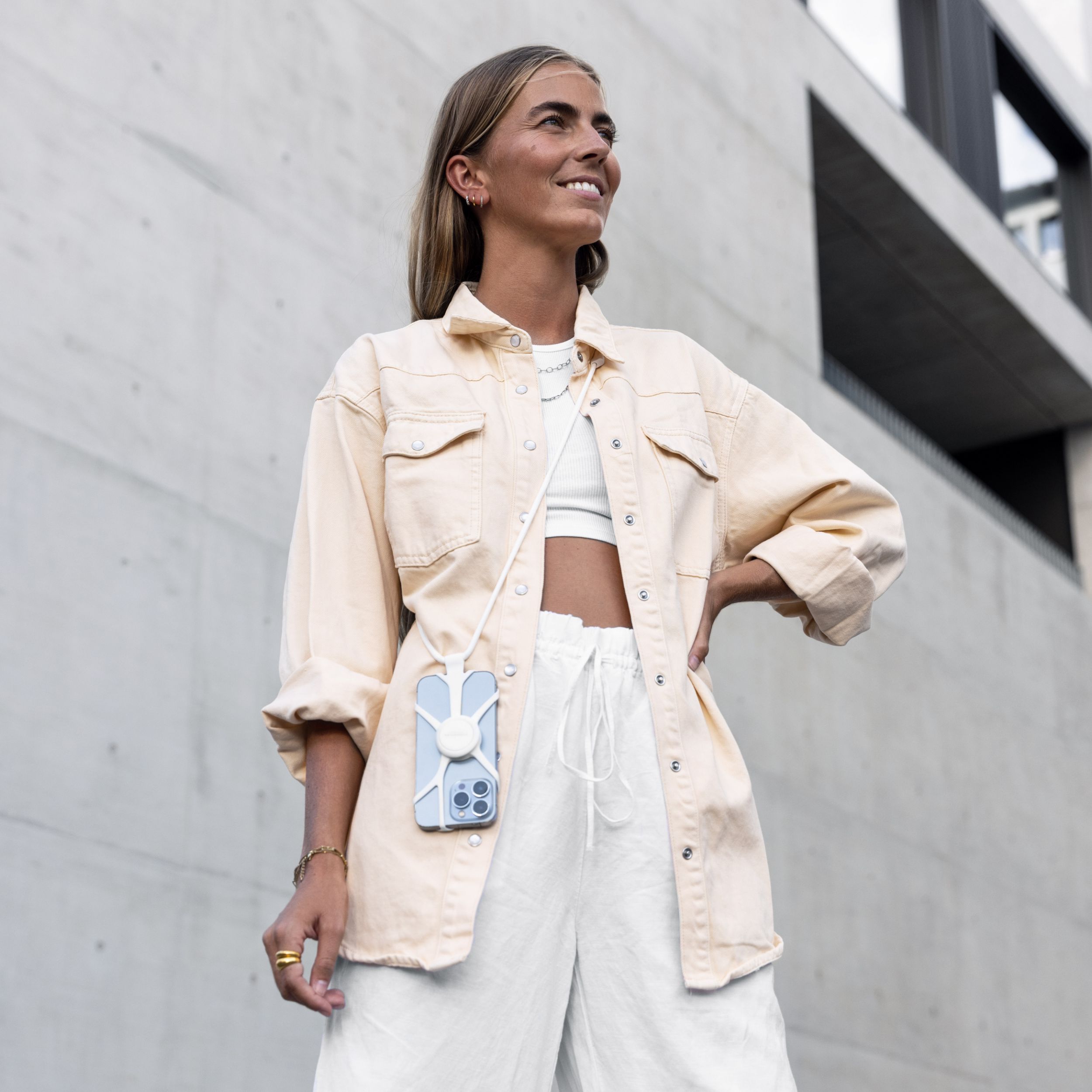 Ремешок-держатель для телефона с поп-сокетом Infinity Plus, белый-8