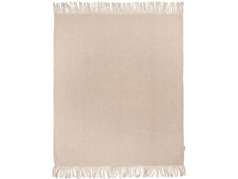 Мохеровый плед из вторичного ПЭТ Ivy, бежевый-1