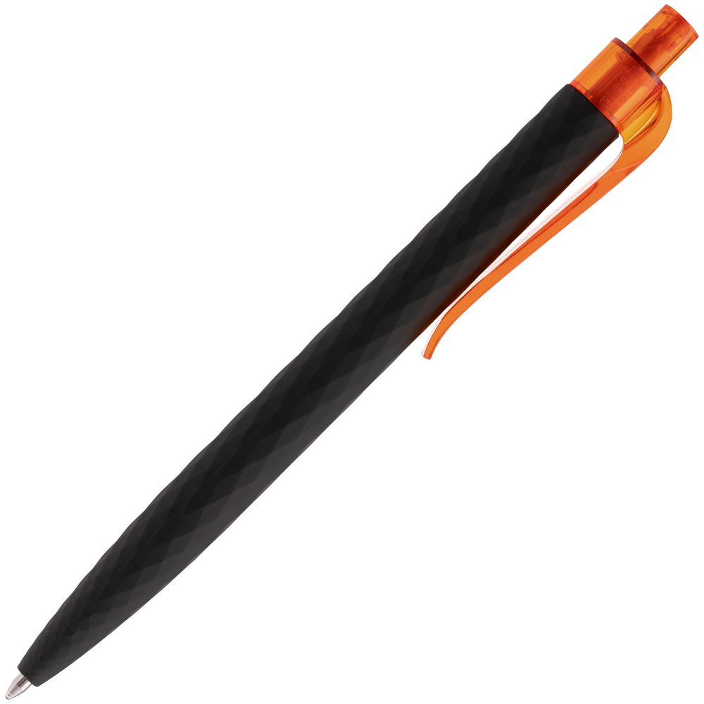 Ручка шариковая Prodir QS01 PRT-T Soft Touch, черная с оранжевым-1