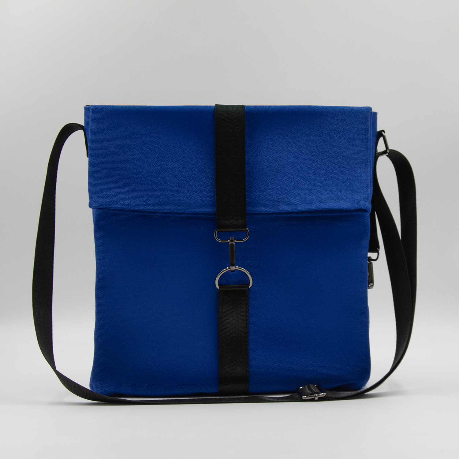 Шоппер Superbag Companion, с тремя отделениями, боковым креплением (карабин) и карманом (синий с черным)-2