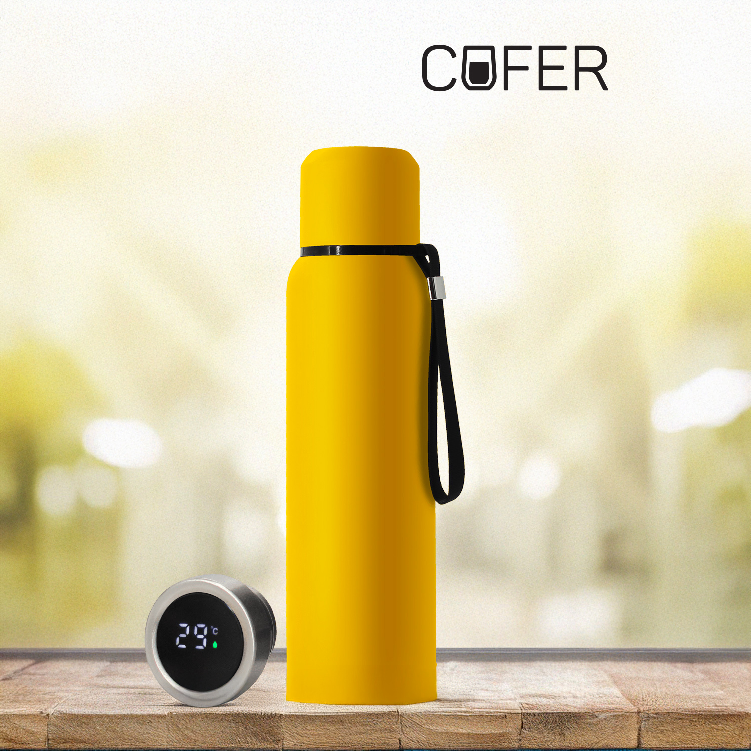 Термос S-travel New софт-тач с датчиком температуры 750 мл (желтый)-0