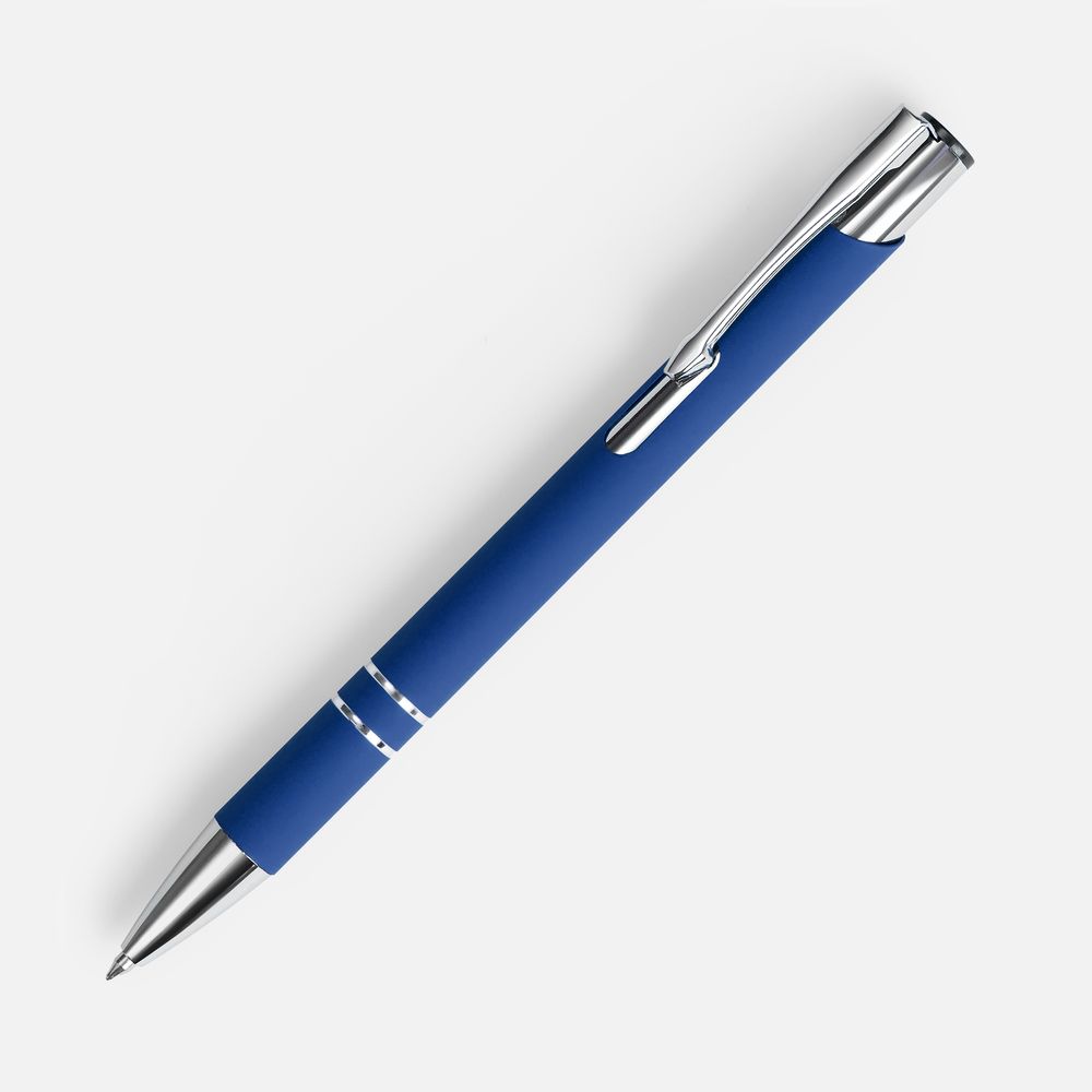 Ручка шариковая Keskus Soft Touch, ярко-синяя-0