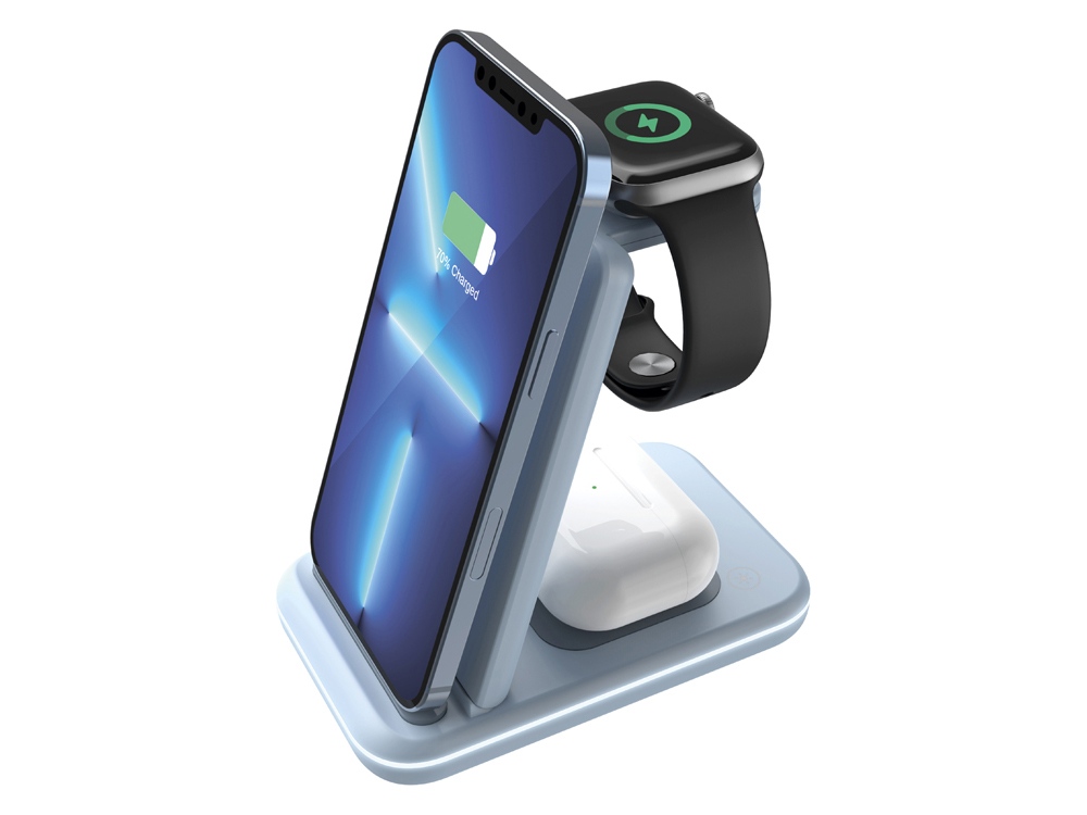 Беспроводное зарядное устройство 3-в-1 CANYON WS-304 (CNS-WCS304B), 15W, голубой-7