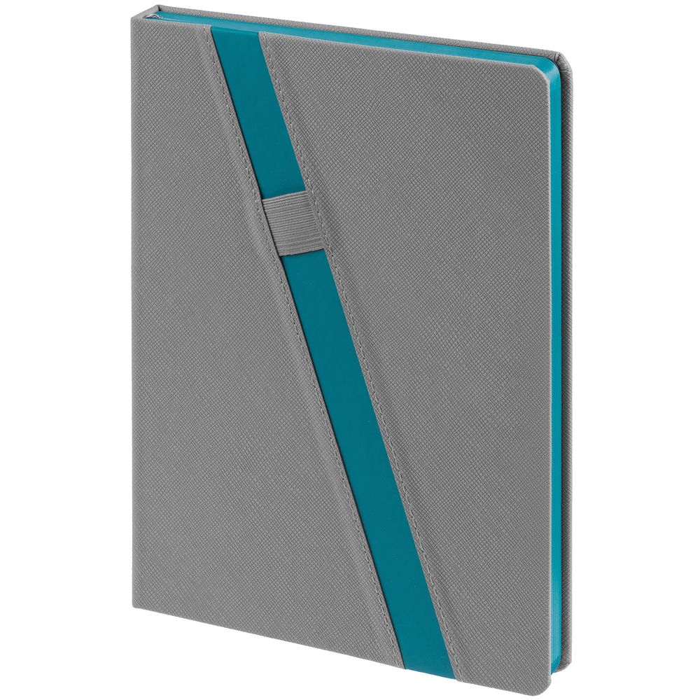 Ежедневник Rubikon на заказ, недатированный серо-бирюзовый-1