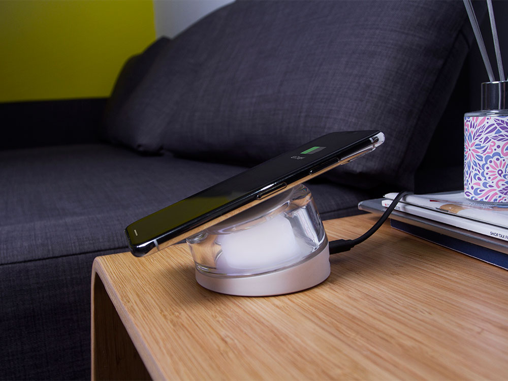 Док-станция с беспроводной зарядкой ILO, белый-5