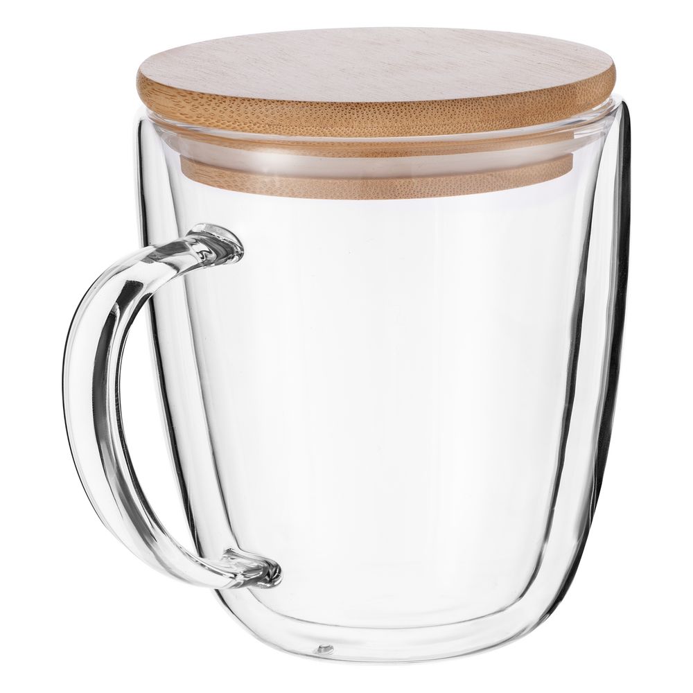 Кружка с двойными стенками Kupla с бамбуковой крышкой-1