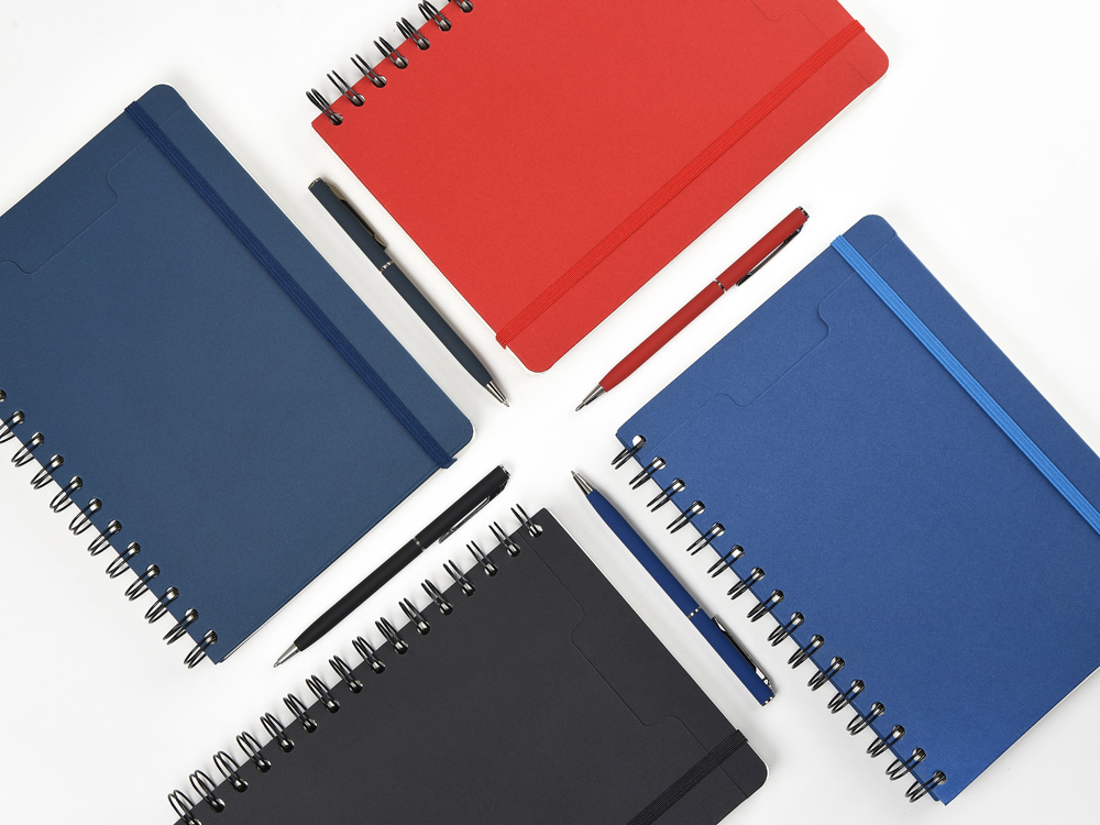 Ежедневник недатированный на гребне А5 Pragmatic, темно-синий-10