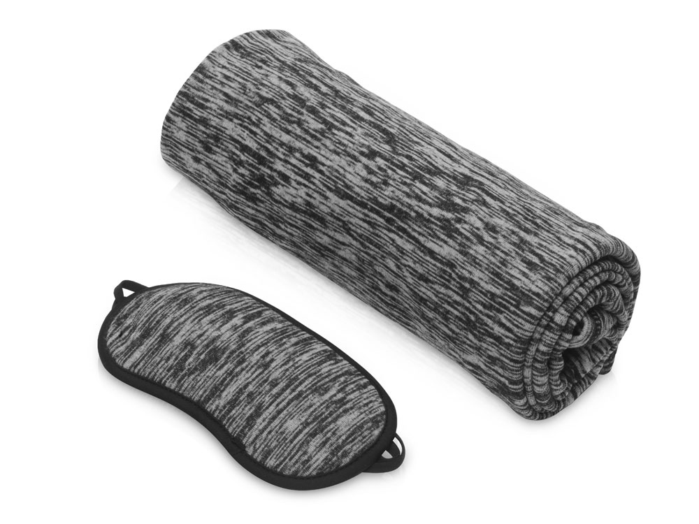 Набор для путешествия Comfort с пледом и маской, серый-0