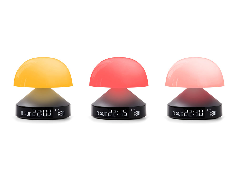 Светильник с часами и световым будильником Mina Sunrise, темно-серый-16