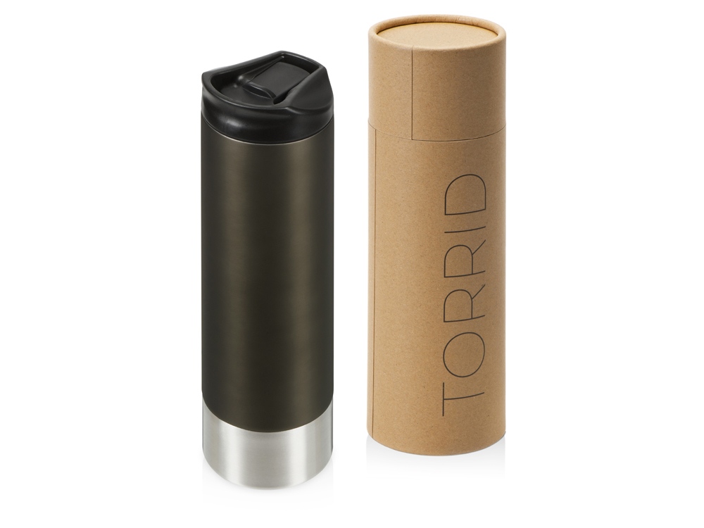Герметичная термокружка c двойными стенками и медным слоем Torrid, 470 мл, темно-серый-0