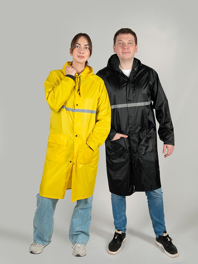 Длинный дождевик Lanai  из полиэстера со светоотражающей тесьмой, молочный-12