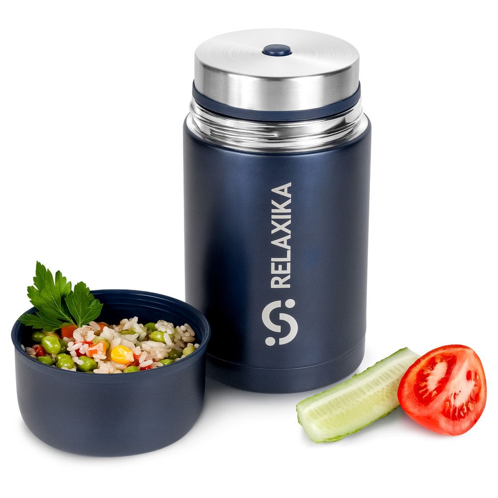 Термос для еды Relaxika 1000, темно-синий-4