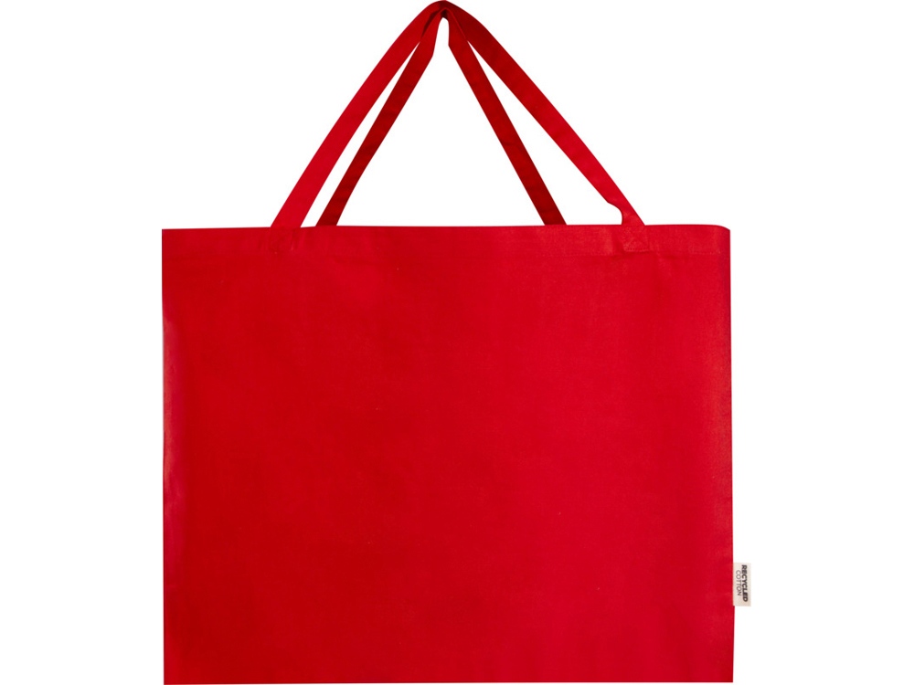Odessa большая эко-сумка из переработанного хлопка, сертифицированного согласно GRS, плотностью 220 г/м² - Красный-1