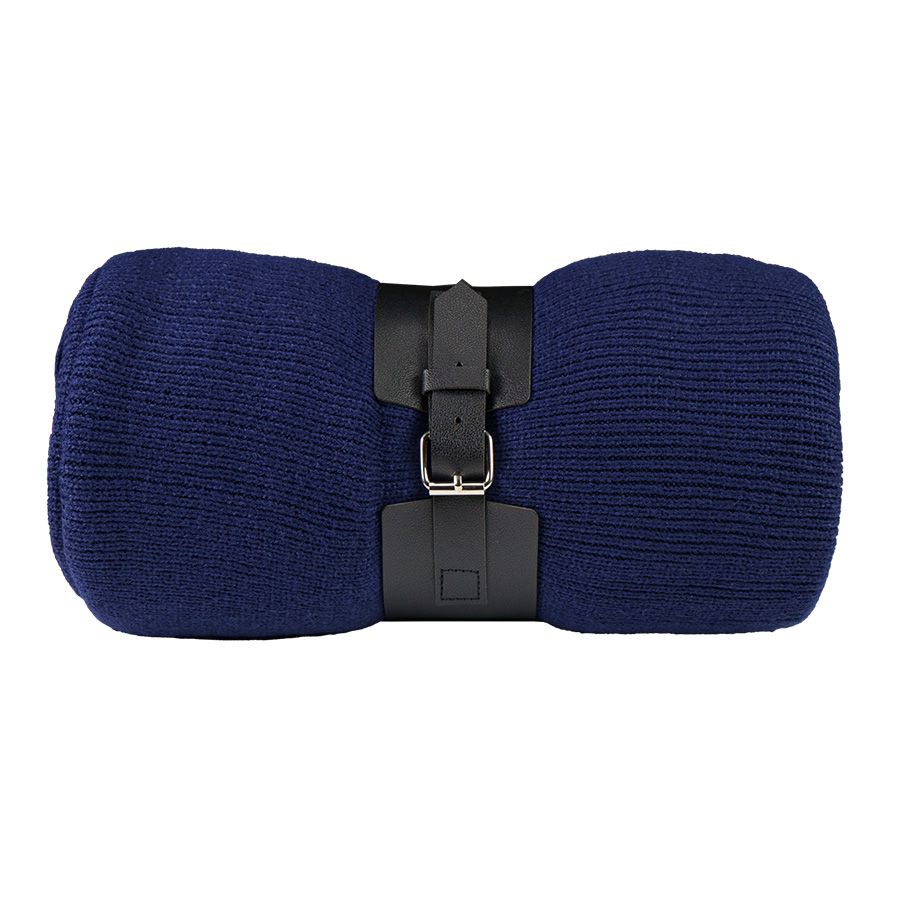 Плед  "Belt"; т.синий; 130 х 180 см; 100% акрил, с поясом, темно-синий-0