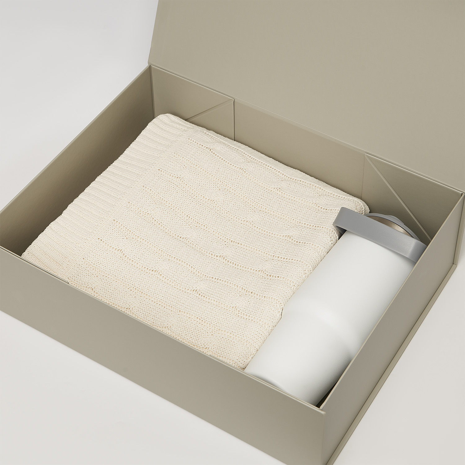 Подарочный набор Montana, белый (плед, термокружка)-1