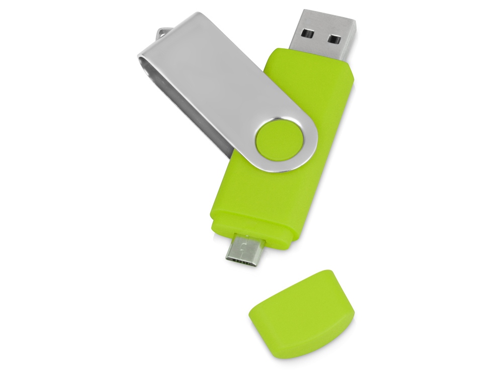 USB/micro USB-флешка 2.0 на 16 Гб Квебек OTG, зеленое яблоко-0