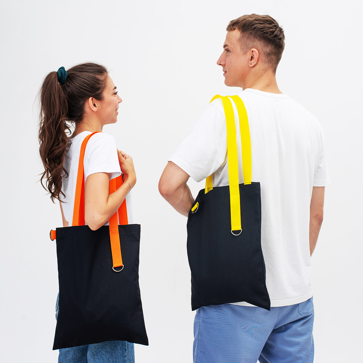 Шоппер Superbag black (чёрный с оранжевым)-6