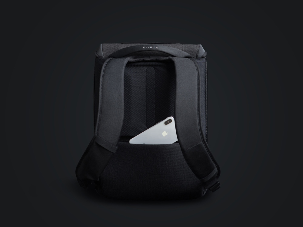 Водостойкий антикражный рюкзак Clickpack для ноутбука 15.6, черный-11