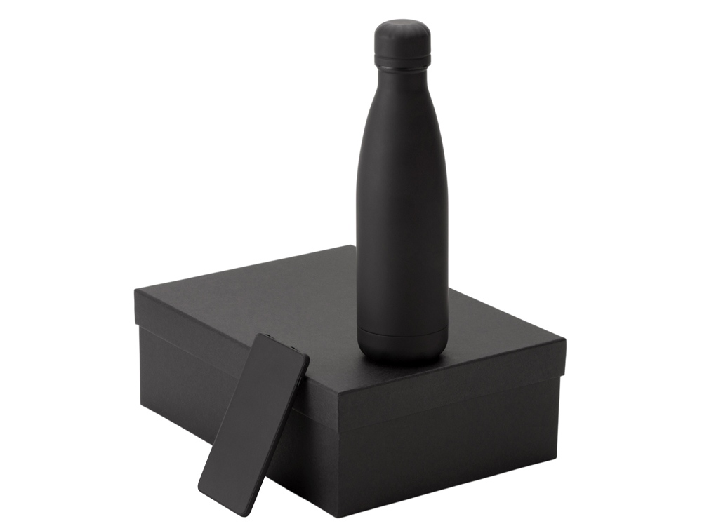 Подарочный набор с термобутылкой и повербанком С1, 5000 mAh, черный-0