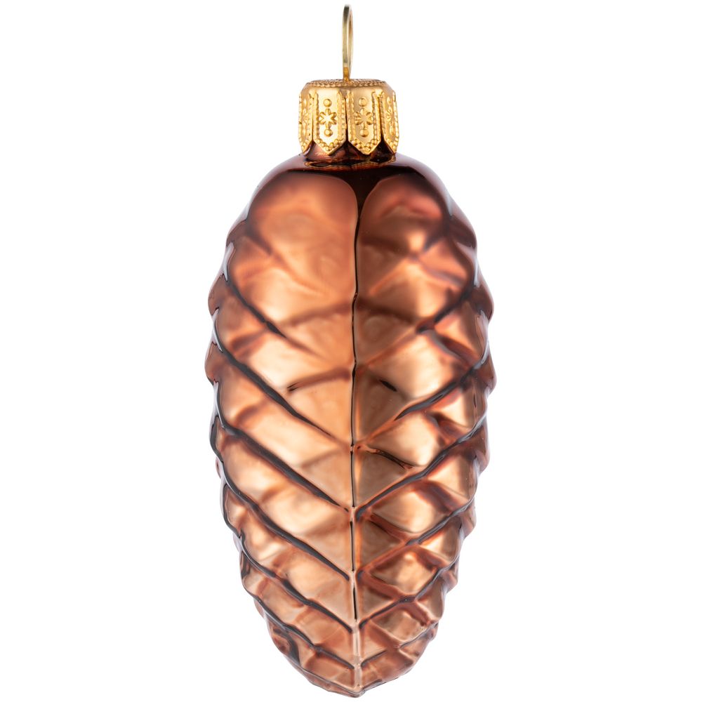 Елочная игрушка «Шишка», коричневая-1